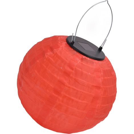 Lanterne solaire LED étanche, lanterne chinoise en tissu, rouge, idéale pour les mariages, les fêtes, la décoration de la maison et du jardin. (1/5)