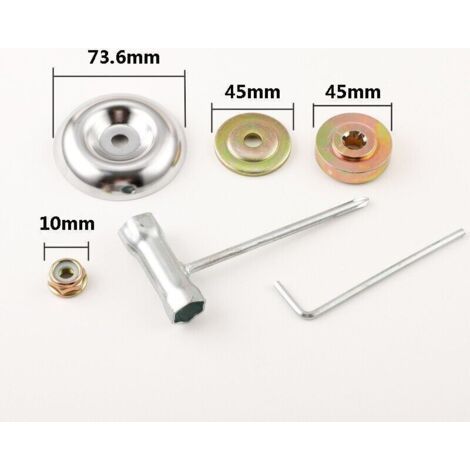 Universelle Kit Fixation écrou Lame Boîte,Tête de Débroussailleuse Universelle Accessoires,6 Morceaux Kit Ecrou Tete Debroussailleuse,Lames de Boîte Vitesse Métal,Pour Tondeuse à Gazon Brosse Cu (1/3)