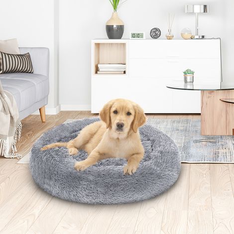 SWANEW Letto per cani Letto per cani Cuscino per gatti in peluche con tappetino antiscivolo 100cm Grigio chiaro (1/5)