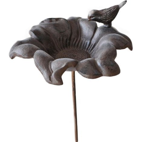 Mangeoire à oiseaux en fonte Fleur 24 x 100 cm (1/2)