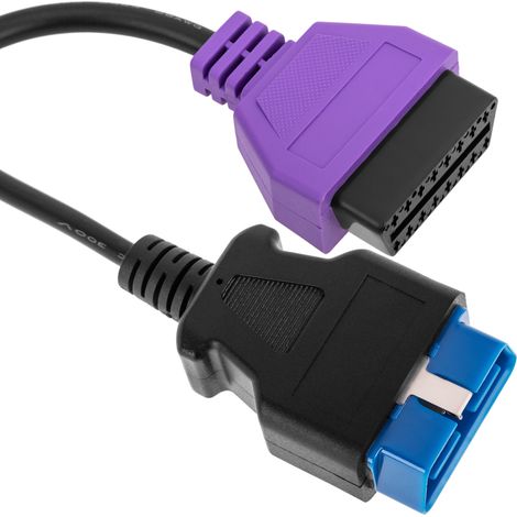 BeMatik - Cavo diagnostico maschio OBD2 viola a 16 pin compatibile con il software Fiat ECU Scan