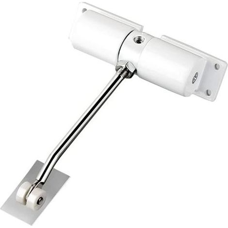 Ferme-porte automatique réglable en alliage de zinc - Pour usage domestique ou commercial - Blanc (1/4)