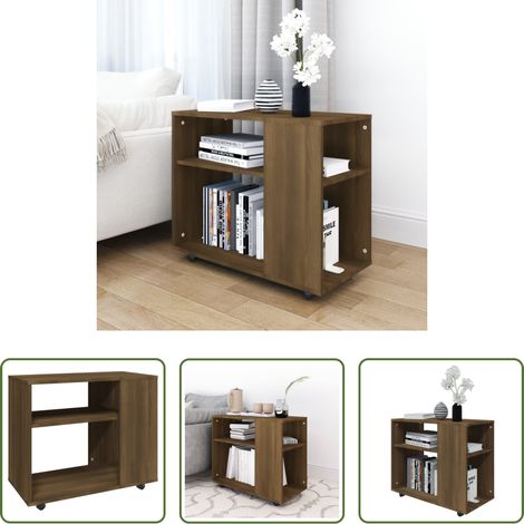 vidaXL Eiche - Beistelltisch Braun Eiche 70x35x55 cm Holzwerkstoff (1/5)