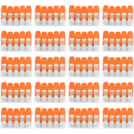 20 Pièces Connecteur Électrique Rapide sans Vis pour Câblage Luminaire Industriel PCT‑665 Orange (1/5)