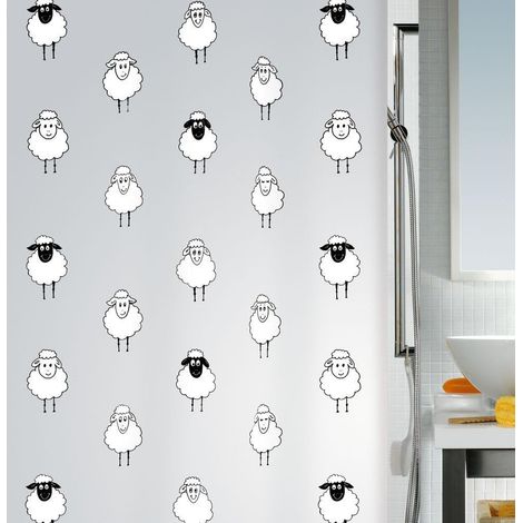 Rideau de Douche PEVA Lana 180x200cm Noir (1/3)