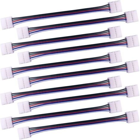 10pcs Câble connecteur RGBW 5 Broches Lampe Bande LED de 10mm Convertisseur de lumière Ruban LED sans Soudure Adaptateur pour connecter 2 Bandes LED SMD 5050 RGBW Ensemble-17cm Long (1/5)