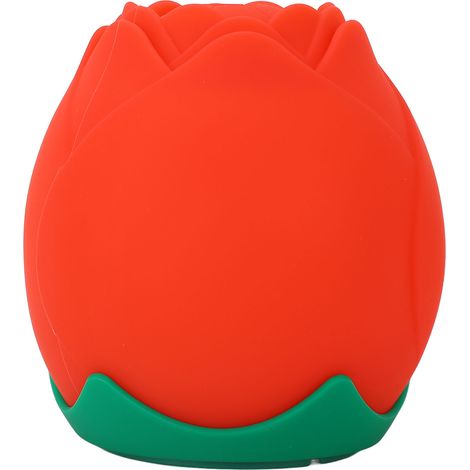 Veilleuse en silicone rouge en forme de rose, avec commande tactile innovante et 3 niveaux de luminosité, idéale pour la maison ou la table de chevet. (1/5)