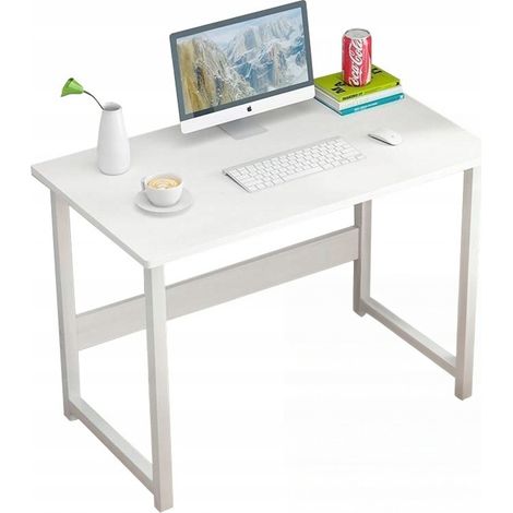 Scrivania per computer bianca da 80x37x73 cm, compatta e funzionale.