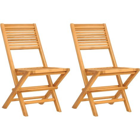 Chaises de jardin pliantes 2 pcs 47x62x90 bois massif teck (1/5)