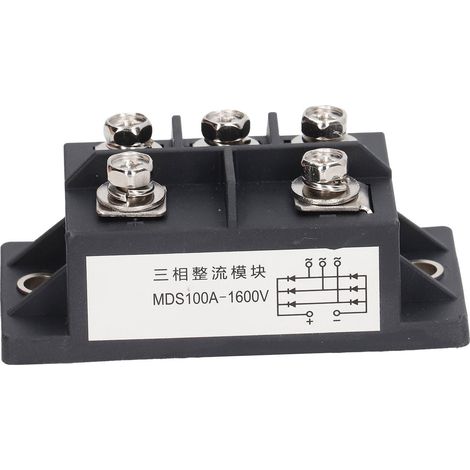Redresseur triphasé en pont 75 A, 5 bornes, ABS, laiton, dissipateur thermique, diode de redressement, module de puissance 1600 V (1/5)