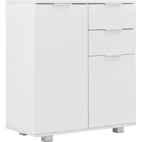Aparador cómoda cómoda armario mueble organizador cocina salón brillante 71 x 35 x 80 cm madera contrachapada blanco 020030767