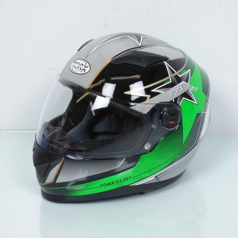 Casque de pour moto integral route Torx Clint pilot vert Taille (1/3)