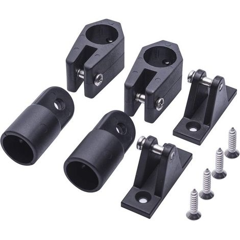 Herrajes para toldos bimini de barco，herrajes de nailon negro para toldos bimini marinos，juego de 6 accesorios para toldos