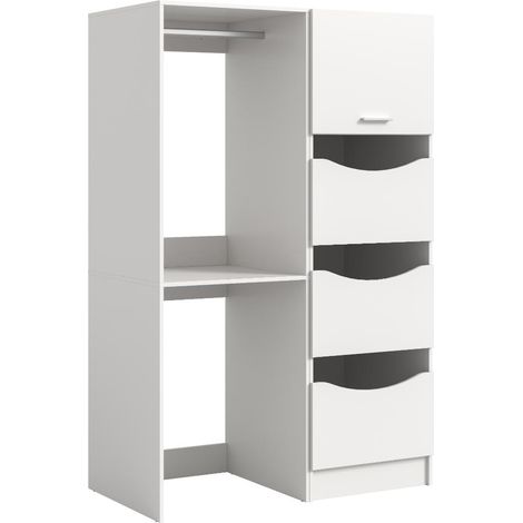 Free Waschmaschinenschrank 3 Türen, 1 Klappentür, 2 Regale Weiß. (1/4)
