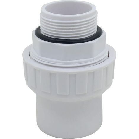 PVC Union Fitting, Screw-on and Glue-on, Threaded PVC Pressure Sleeve for Pool Sand Filter Pumps and O-Rings (1/4)