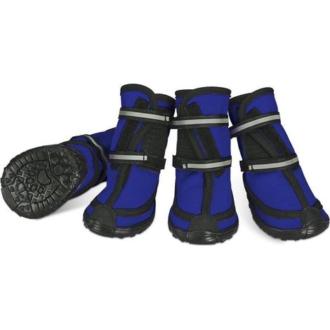 Protective Dog Boots Set, Waterproof, Non-Slip Dog Shoes with Adhesive Buckle, Reflective Straps, Warm and Durable Dog Shoes for Dogs, Blue (1/5)