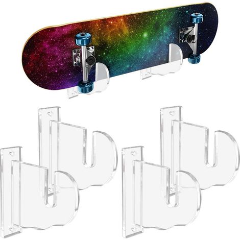 Skateboard & Snowboard Wandhalterung Acryl Transparent 4 Stück (1/5)