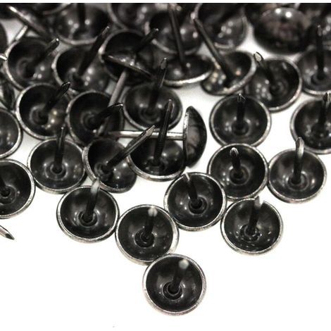 500 Pièces Clous de Tapissier, Robuste 17X11 MM Bronze Clous Tapissier Décoratifs Clou Rétro DIY Clous d'Ameublement pour Meubles Canapés Fauteuils Lits Chaises Vintage Decoratif, Noir (1/5)