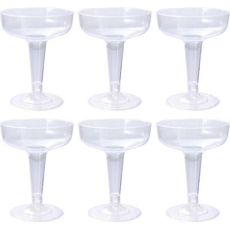 Lot de 10 verres à cocktail jetables transparents, coupes à champagne, gobelets sûrs pour boissons, articles de fête pour mariage et banquet (120 ml)-11.00X8.00X8.00CM-Transparent (1/4)