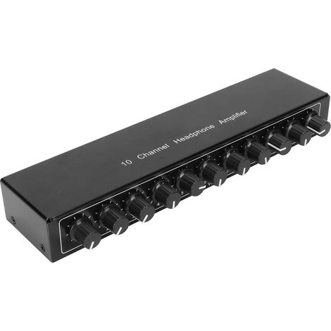 Amplificateur de casque stéréo portable 1 entrée/10 sorties, 10 canaux, prise US 100-240 V (1/5)