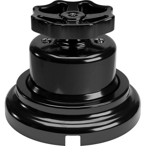 creative cables -  Kit interruttore/deviatore con manopola e base in porcellana nera
