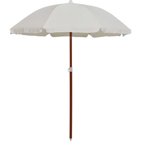 Garden Parasol  Sand  Polyester, Steel  Medium  Collapsible vidaXL (1/5)