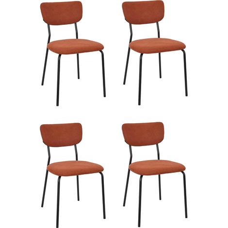 Lot de 4 Chaises Côtelées "Jules" 78cm Terracotta (1/5)