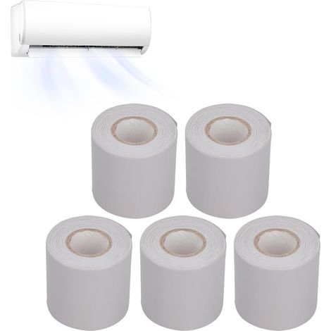 Dichtungsband für Klimaanlagen – 5 Stück – Strapazierfähiges PVC – Hohe Wärmedämmung – Kupferrohre und -kanäle – 60 mm (1/5)