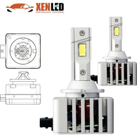 2x Ampoules D1S de conversion LED Plug&Play 5700Lms - V18 - 35W - Pk32D-2 - CANBUS 90% (1/5)