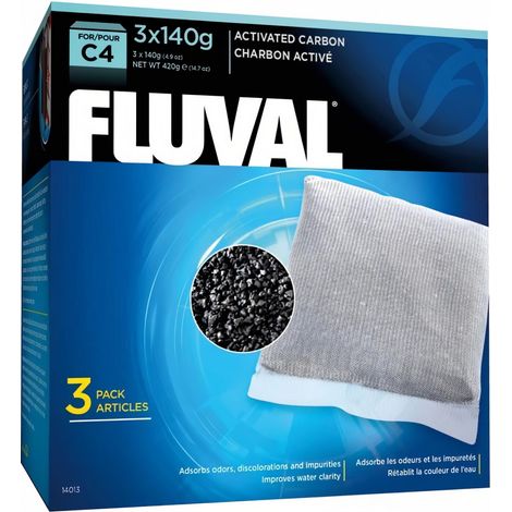 FLUVAL Charbon C4, 3 x 140 g 4,9 oz - Pour poisson