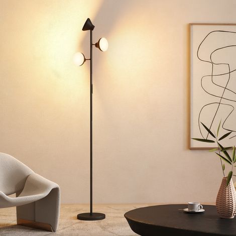 Lampadaire LED lampadaires sur pied salon dimmable 2700K-6000K 4150 lm 3 têtes rotatives Ø 25 x 170 cm noir