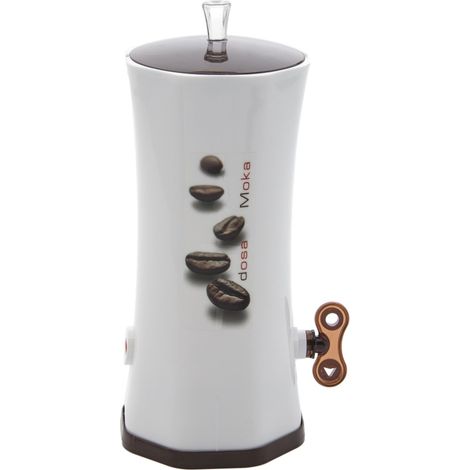 Distributeur de café Motif "grains de café" Plastique Blanc/marron (1/4)