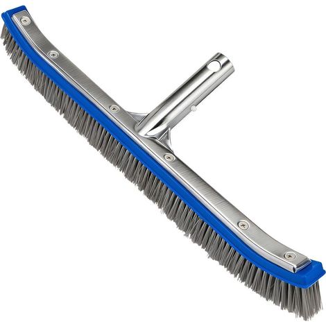 Swimming Pool Brush 18 Inches (45.7 cm) Steel and Nylon, Pool Cleaning Brush with Aluminium Back and EZ Clip for Telescopic Handle, Robust Brush for Bottom and Walls Underground Pools (1/5)