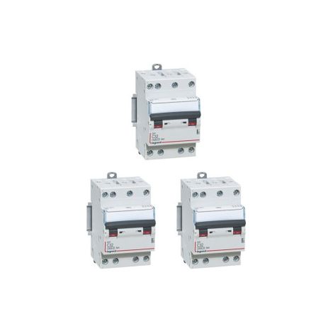 Legrand - Disjoncteur 32A - 4 Pu00f4les - DX3 - 3 Modules - 6kA - Courbe C - Ru00e9f. : 406913x3 (1/3)
