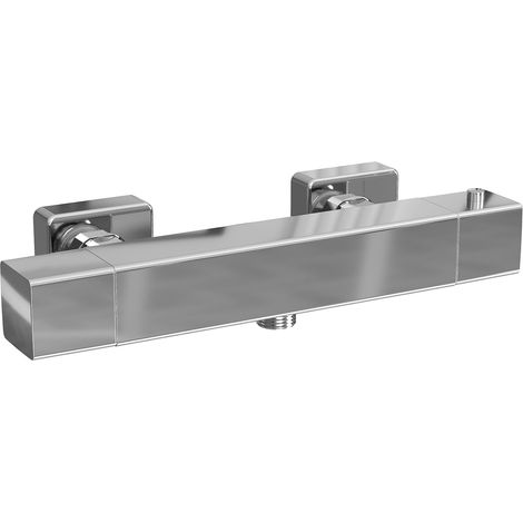 Thermostatische Dusch- und Wannenarmatur – Eckiges Design – Einzelner unterer Auslauf – Chrom
