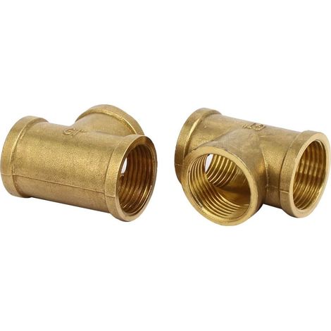 1BSP Innengewinde Messing T-Form Rohrverbindungsanschlüsse Steckverbinder 2St (3b0f35c5ce05195470755 (1/2)
