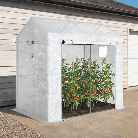 Serre de jardin blanc en polyéthylène 200 x 140 x 200 cm (1/5)