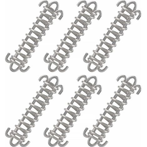 6 Pieces Heavy Duty Tent Rope, Stainless Steel Spring Rope Buckle, for Tarpaulin, Tent, Metal Grid (1/5)