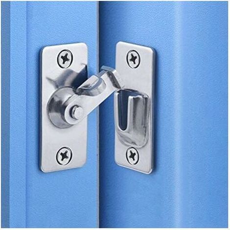 BUNTHAUS Loquet de porte, loquet de porte coulissante à 90 degrés, acier inoxydable, fermoir pliant de porte coulissante d'angle de sécurité