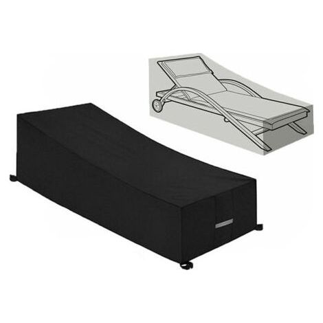 Promotion-Schutzhülle, wasserdicht, winddicht, UV-beständig, 210D Oxford-Gewebe, Schutzhülle für Sonnenliege, Liegestuhl (210 x 75 x 40/80 cm) – Schwarz