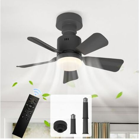 Ventilateur de plafond silencieux 45 cm avec lumière LED dimmable – Télécommande – 3 vitesses – Installation sans outils – Pour pièces jusqu'à 15 m² (1/5)