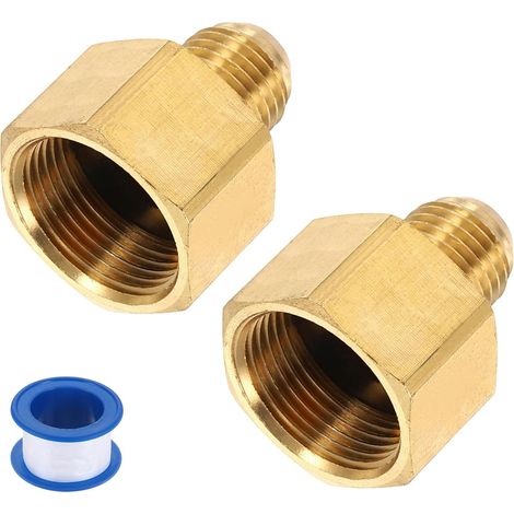 2Pcs Adaptateur De Nettoyeur Haute Pression, Raccord Rapide Femelle M22 À Mâle M14 Adaptateur Pivotant En Laiton Avec Ruban D'Étanchéité Pour Tuyau De Nettoyeur Haute Pression (1/5)