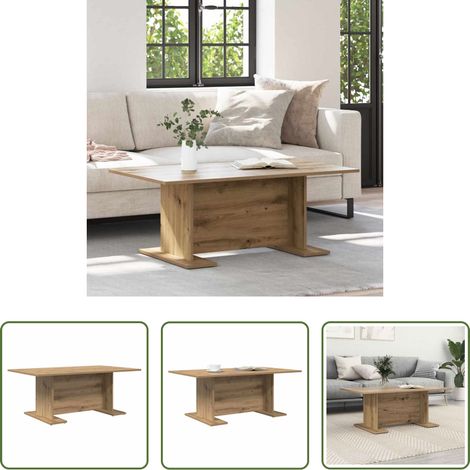 Bois d'ingénierie - Table basse chêne artisanal 103,5 x 60 x 40 cm (1/5)