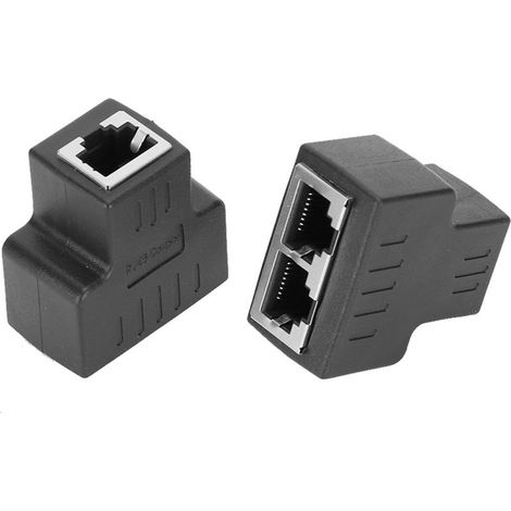 Adaptateur Ethernet RJ45 Femelle 1 entrée 2 sorties, diviseur de câble LAN pour extension de réseau Internet domestique et bureau (1/5)