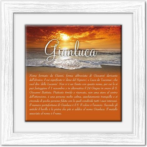 Lupia - Quadro mattonella Ceramica Modern White 29x29 cm con significato del nome Gianluca (1/4)