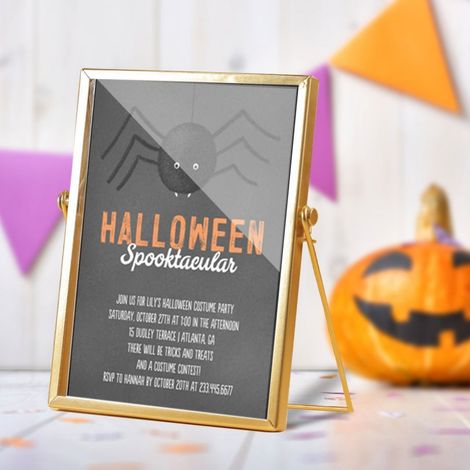 Ornement En Acrylique - Bordure Métallique Dorée - 14.5 cm x 19.5 cm - Décoration Table Halloween - Lot De 1 (1/5)