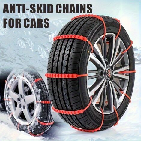 Cadenas antideslizantes para todo terreno – Paquete de 50 unidades, instalación rápida, agarre en nieve y barro.