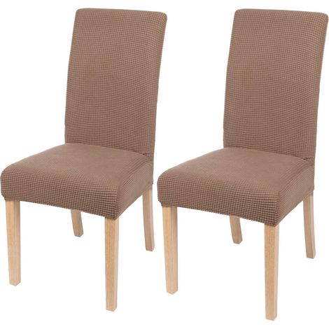 Housse De Chaise - Extensible En Polyester Et Elasthane - Pour Chaises Parsons Et Salle A Manger - Lot De 4 - Beige (1/5)
