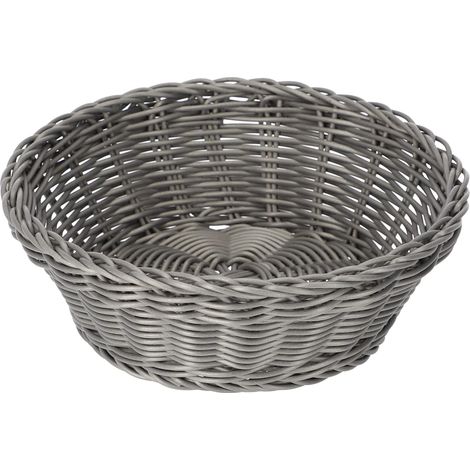 Panier en osier décoratif pour pâtisseries, clés, fruits gris (1/5)