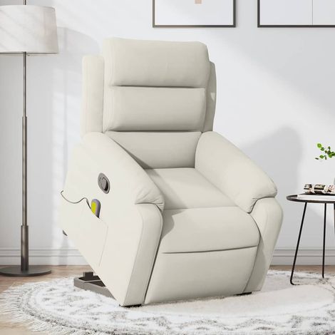 Massagesessel mit Aufstehhilfe Creme Samt (1/5)